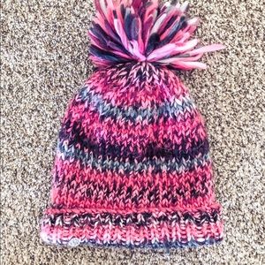 Pink and multi color beanie